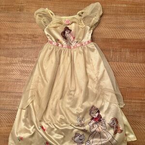 Yellow Disney Princess Sleep Dress Pajama with Character Belle Print